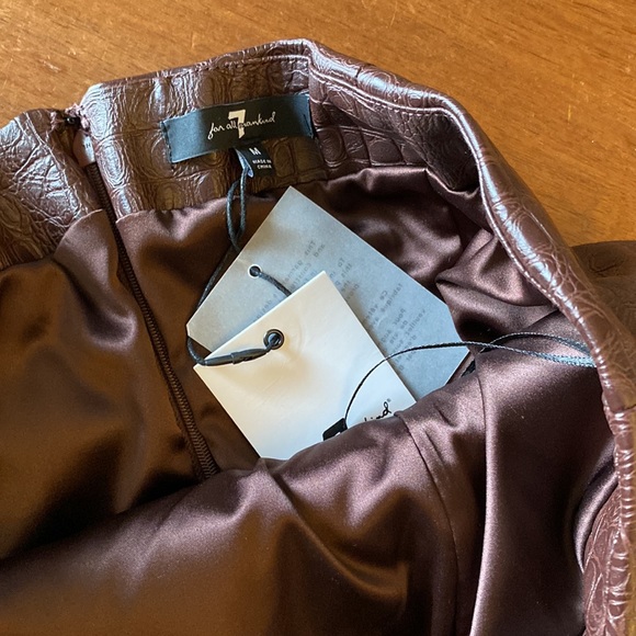 7 FOR ALL MANKIND Brown Strapless Faux Leather Snakeskin Dress - Picture 4 of 8